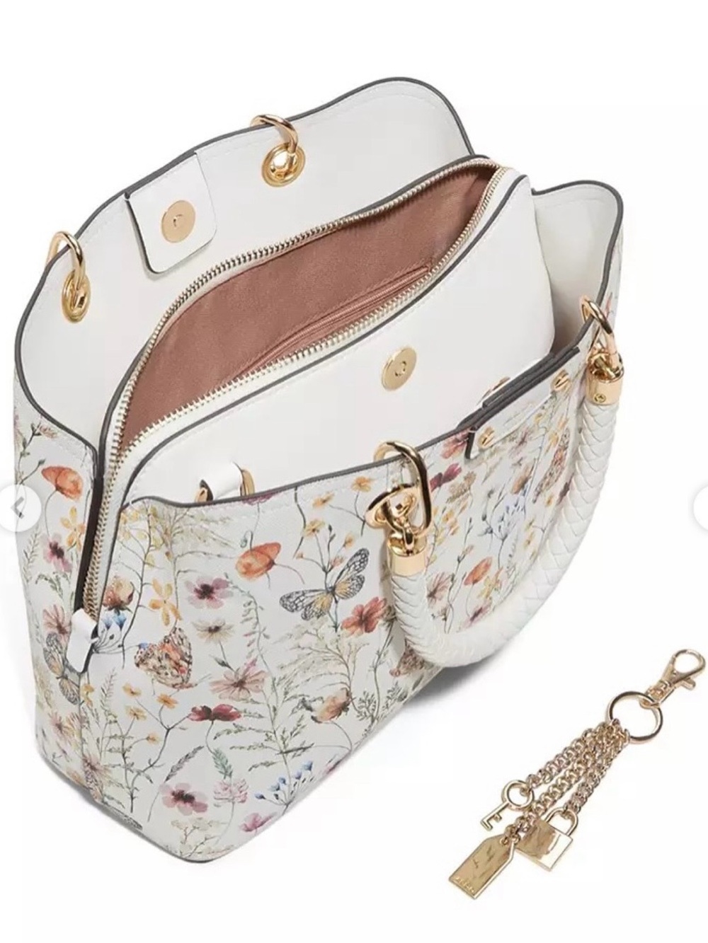 ALDO Floral Lothycann Satchel with Braided Handles - Picture 11 of 12